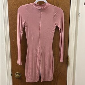 Mock Neck Blush Pink Knit Romper